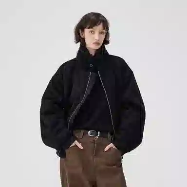 BENMYSHOWER Wool Collar Padded Coat