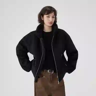 BENMYSHOWER Wool Collar Padded Coat