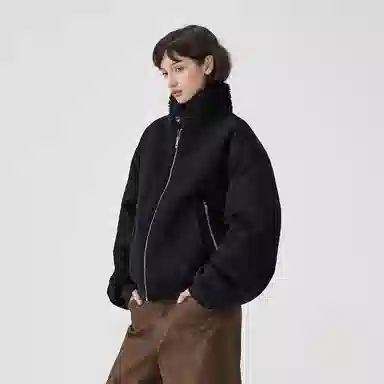 BENMYSHOWER Wool Collar Padded Coat