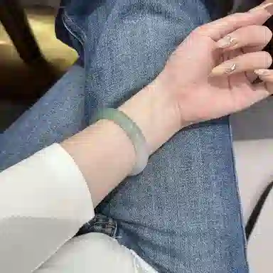 【甄选高品质】 岁月静好 半山山水美人镯新中式复古国风素圈玉石汉服旗袍镯子贵妃优雅气质平安镯日常通勤百搭#好运 琉璃 手镯 女款