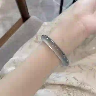 岁月静好 新中式国潮复古民族风荔枝冻宽版美人镯白月光镯子搭配汉服旗袍素雅气质 猫眼石 玉石手镯 女