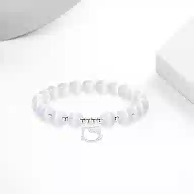 【999足银镂空猫咪】 岁月静好 萌趣卡通软萌小猫经典时尚白月光招财纳福招桃花轻奢小众设计感简约百搭日常通勤#好运 琉璃 手串 女款