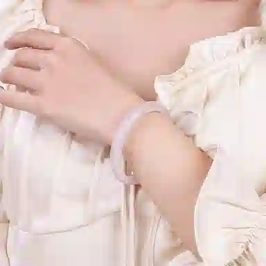 【999足银吸金招财猫】 岁月静好 星光粉月老赐福平安扣手饰一步一响萌趣甜美蝴蝶结森系在逃公主樱花粉手饰#好运 琉璃 手镯 男女同款情侣款