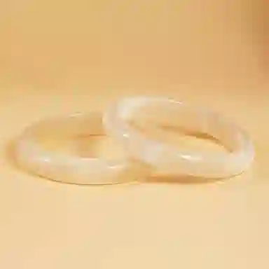 岁月静好 新中式国潮复古民族风荔枝冻宽版美人镯白月光镯子搭配汉服旗袍素雅气质 猫眼石 玉石手镯 女