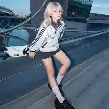 【Contrast学院风】蓝精灵 美式潮流教练服勋章字母印花撞色三条杠秋冬季立领拉链休闲拼接嘻哈设计感插肩袖开衫防风外套卫衣 男女同款