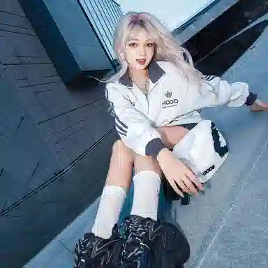 【Contrast学院风】蓝精灵 美式潮流教练服勋章字母印花撞色三条杠秋冬季立领拉链休闲拼接嘻哈设计感插肩袖开衫防风外套卫衣 男女同款