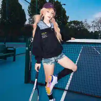 【Cleanfit棋盘格】蓝精灵 美式街头风创意字母印花个性设计重磅开衫连帽撞色外套宽松百搭拉链卫衣 男女同款