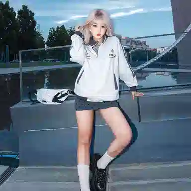 【Contrast学院风】蓝精灵 美式潮流教练服勋章字母印花撞色三条杠秋冬季立领拉链休闲拼接嘻哈设计感插肩袖开衫防风外套卫衣 男女同款