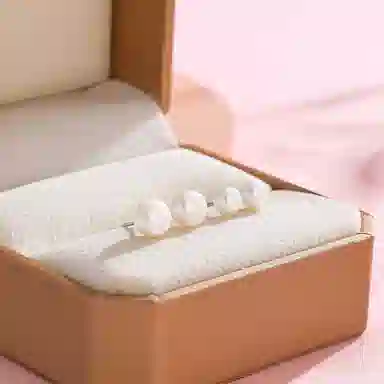 中国珠宝 复古简约百搭面包直针 淡水珍珠 耳钉 女款