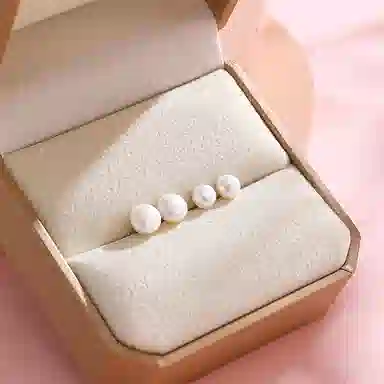 中国珠宝 复古简约百搭面包直针 淡水珍珠 耳钉 女款