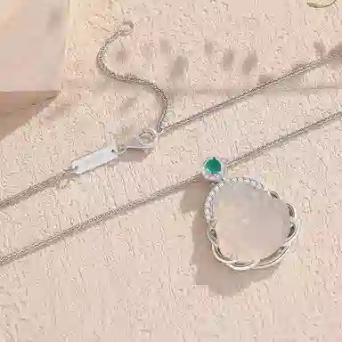 中国珠宝 【高品质】笑脸佛公弥勒佛 新中式国风福运连连复古大气小众设计 弥勒佛平安转运 玉髓 玉石项链 女款 礼盒款