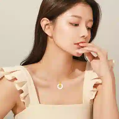 中国珠宝 福如意平安扣 新中式国风小众轻奢设计感锁骨链 玉髓 玉石项链 男女同款情侣款