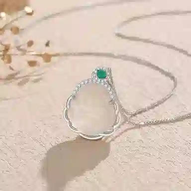 中国珠宝 【高品质】笑脸佛公弥勒佛 新中式国风福运连连复古大气小众设计 弥勒佛平安转运 玉髓 玉石项链 女款 礼盒款