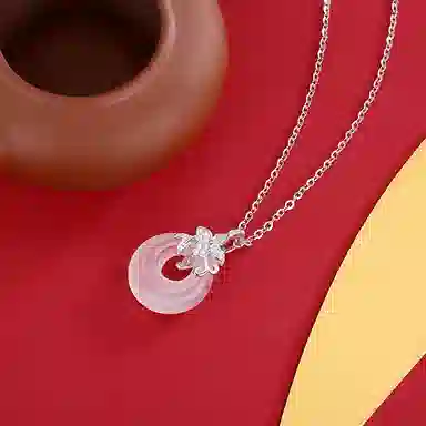 中国珠宝 新中式 转运 如意 四叶草 上岸平安扣 国风 玉髓 项链 女款