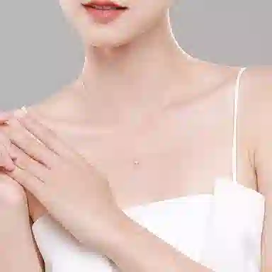 中国珠宝 玫瑰花锁骨链轻奢小众优雅温柔气质百搭新年圣诞元旦氛围感高级 淡水珍珠 项链 女款