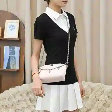 兰宝梵 适用 纪梵希 裸色化妆包 便携收纳整理 肩带改造 超纤 金属 包肩带 女款 粉色