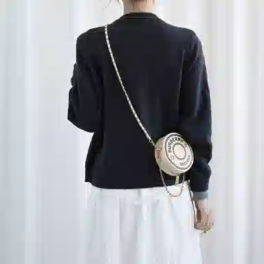 Lanbofan Burberry Portable Makeup Bag Strap Replacement Brown Black