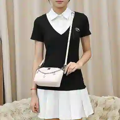 兰宝梵 适用纪梵希 裸色化妆包 便携收纳 个性包肩带手提链 超纤 金属 包周边改造 女款 粉色