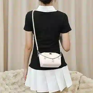 兰宝梵 适用 纪梵希 裸色化妆包 便携收纳整理 肩带改造 超纤 金属 包肩带 女款 粉色