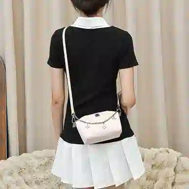 兰宝梵 适用纪梵希 裸色化妆包 便携收纳 个性包肩带手提链 超纤 金属 包周边改造 女款 粉色