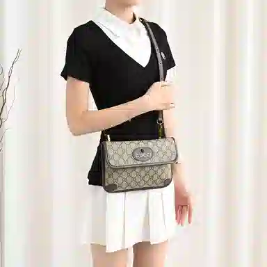 Gucci Neo Vintage Tiger Head Waist Bag Strap Brown