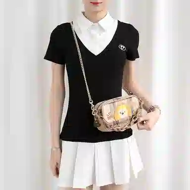 兰宝梵 适用迪士尼文具包课堂系列文具包便捷收纳包 金属拼帆布 包肩带 男女同款情侣款 多色