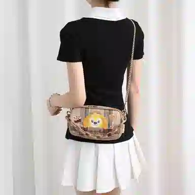 兰宝梵 适用迪士尼文具包课堂系列文具包便捷收纳包 金属拼帆布 包肩带 男女同款情侣款 多色