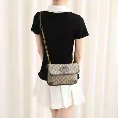 Gucci Neo Vintage Tiger Head Waist Bag Strap Brown