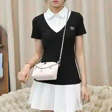 兰宝梵 适用 纪梵希 裸色化妆包 便携收纳整理 肩带改造 超纤 金属 包肩带 女款 粉色