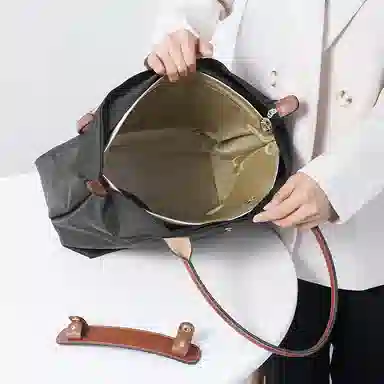 兰宝梵 适用珑骧长柄肩带改造 减压肩垫 珑骧托特包大号中号小号通用  防滑肩托 实用内胆 超纤 包周边 女款 干邑色