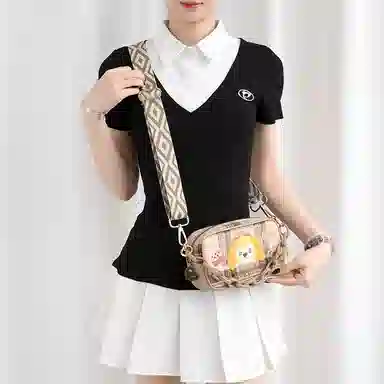 兰宝梵 适用迪士尼文具包课堂系列文具包便捷收纳包 金属拼帆布 包肩带 男女同款情侣款 多色