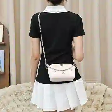 兰宝梵 适用 纪梵希 裸色化妆包 便携收纳整理 肩带改造 超纤 金属 包肩带 女款 粉色