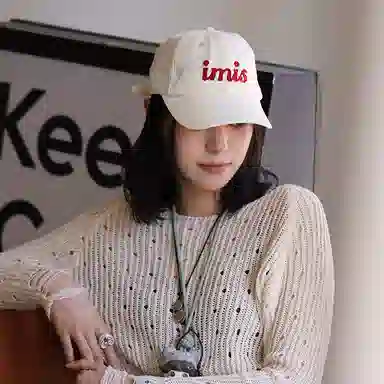 大头围字母刺绣韩版百搭春夏宽帽檐显脸小复古软顶鸭舌帽 棉涤材质 棒球鸭舌帽 女款