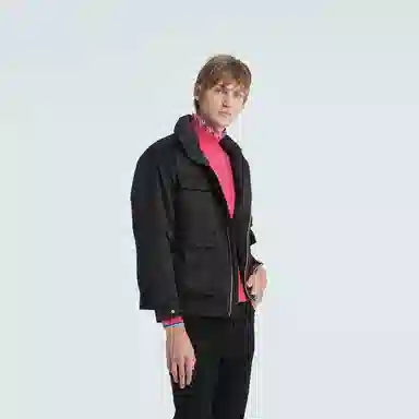 RARE FW23 Solid Color Cargo Pocket Down Jacket Black