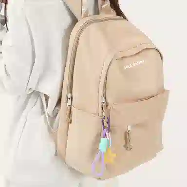 木林森 时尚简约纯色大容量初高中大学生上课通勤时尚潮流出差短途旅行休闲电脑背包 尼龙 双肩包 常规 男女同款情侣款 多色