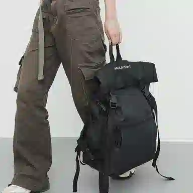 木林森 时尚简约纯色大容量 尼龙 双肩包 常规 男女同款情侣款 多色