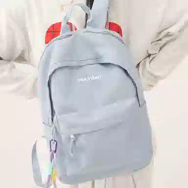 木林森 时尚简约纯色大容量初高中大学生上课通勤时尚潮流出差短途旅行休闲电脑背包 尼龙 双肩包 常规 男女同款情侣款 多色