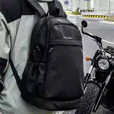 木林森 时尚轻便简约纯色大容量潮流防泼水耐磨百搭 尼龙 双肩包 男女同款情侣款 多色