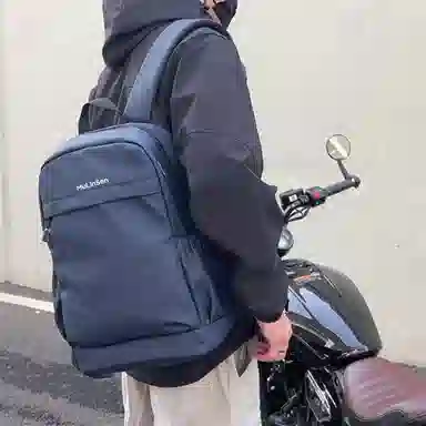 木林森 时尚轻便简约纯色大容量潮流防泼水耐磨百搭 尼龙 双肩包 男女同款情侣款 多色