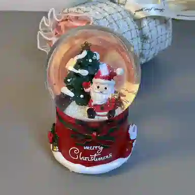 一点潮玩 圣诞老人八音盒 创意水晶球音乐盒 桌面摆件 飘雪彩灯 智能玩具