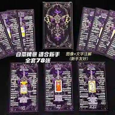 一点潮玩 紫蝴蝶塔罗牌 桌游