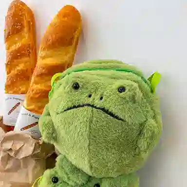 一点潮玩 丑萌青蛙斜挎包 绿色可爱 玩偶周边