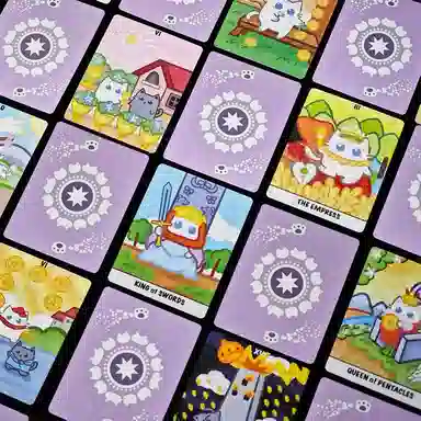 一点潮玩 九鱼酱塔罗牌 卡通动漫喵款 创意 可爱 治愈 桌游