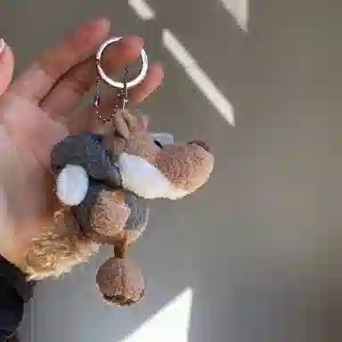 一点潮玩 披着羊皮的狼   迷你钥匙扣 可爱丑萌柔软 玩偶 毛绒挂件