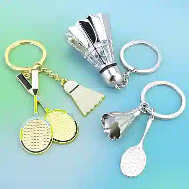 一点潮玩 金属篮球 羽毛球 乒乓球 足球钥匙扣 背包车载挂饰 谷圈挂件