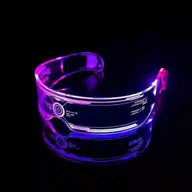 一点潮玩 赛博朋克透明发光眼镜 未来科技炫酷 智能玩具