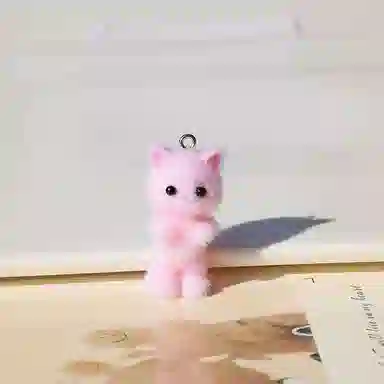 一点潮玩 迷你站立植绒小猫钥匙扣 谷圈挂件