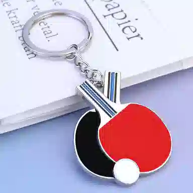 一点潮玩 金属篮球 羽毛球 乒乓球 足球钥匙扣 背包车载挂饰 谷圈挂件