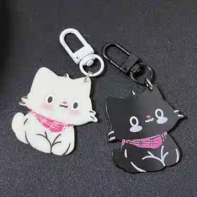 一点潮玩 可爱百搭围巾小猫 钥匙扣背包包配饰  谷圈挂件