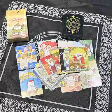 一点潮玩 九鱼酱塔罗牌 卡通动漫喵款 创意 可爱 治愈 桌游